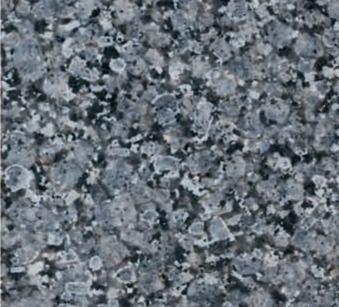 Crystal Blue swatch, blue-grey ground with black crystals
