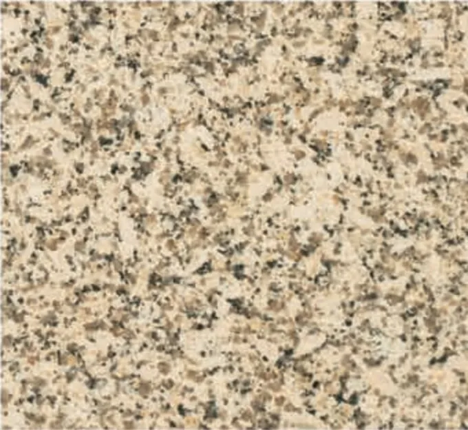 Crystal Yellow swatch, cream-yellow ground with black and grey crystals