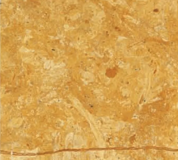 Flower Gold swatch, golden yellow with fossil-like flower markings