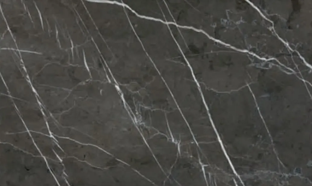 Grey Saint Laurent slab, dark grey ground with white veins