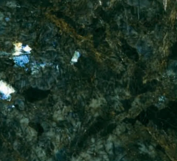 Lemurian swatch, dark ground with large flashes of blue and green