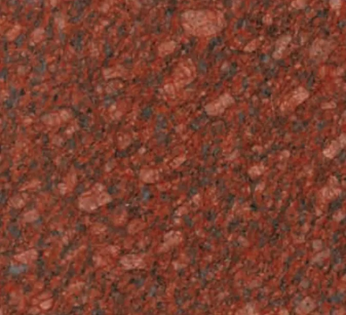 New Imperial Red swatch, strong red ground with dark crystals
