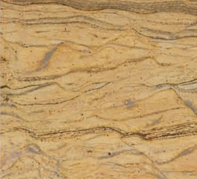Prada Gold swatch, golden-yellow ground with brown flowing lines