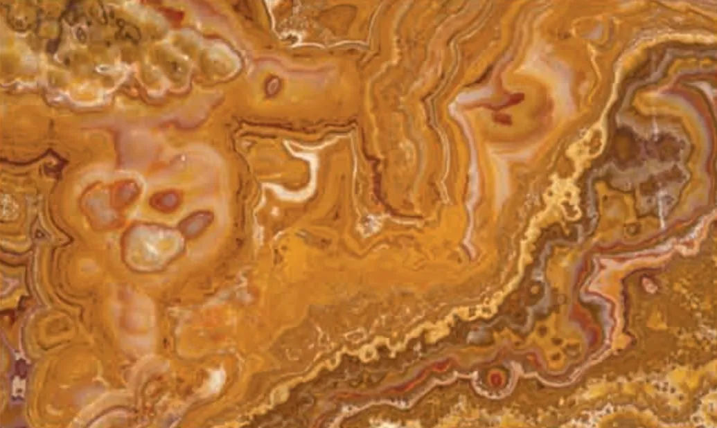 Red Onyx swatch, orange and red swirling bands