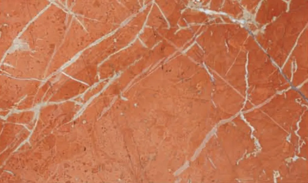 Rosso Alicante slab, brick-red ground with white veins