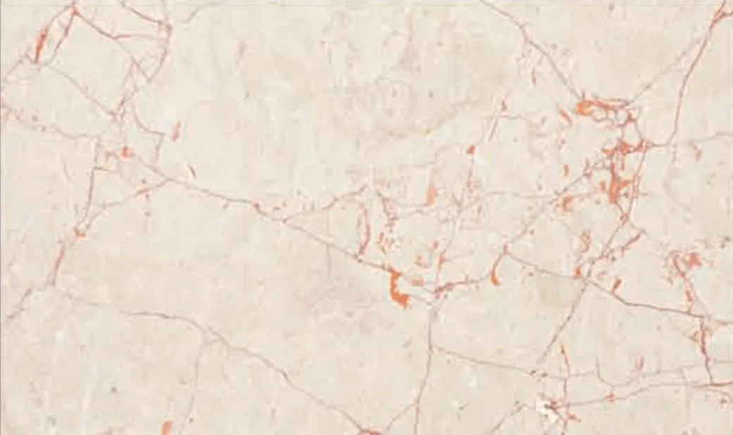 Rosso Valentino slab, cream ground with fine red veins