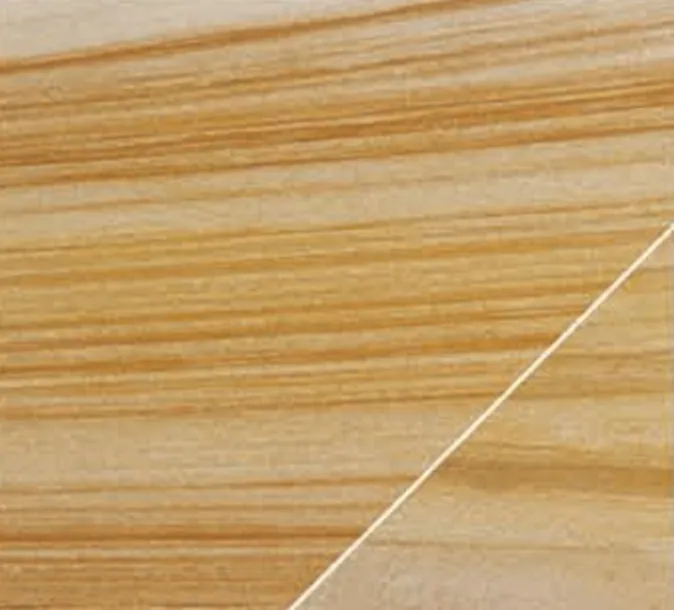Teakwood Sandstone slab, yellow-brown straight bands like wood grain