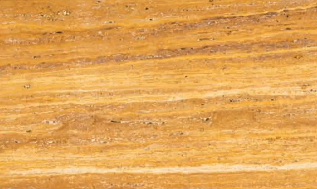 Yellow Travertine swatch, golden-yellow linear bands